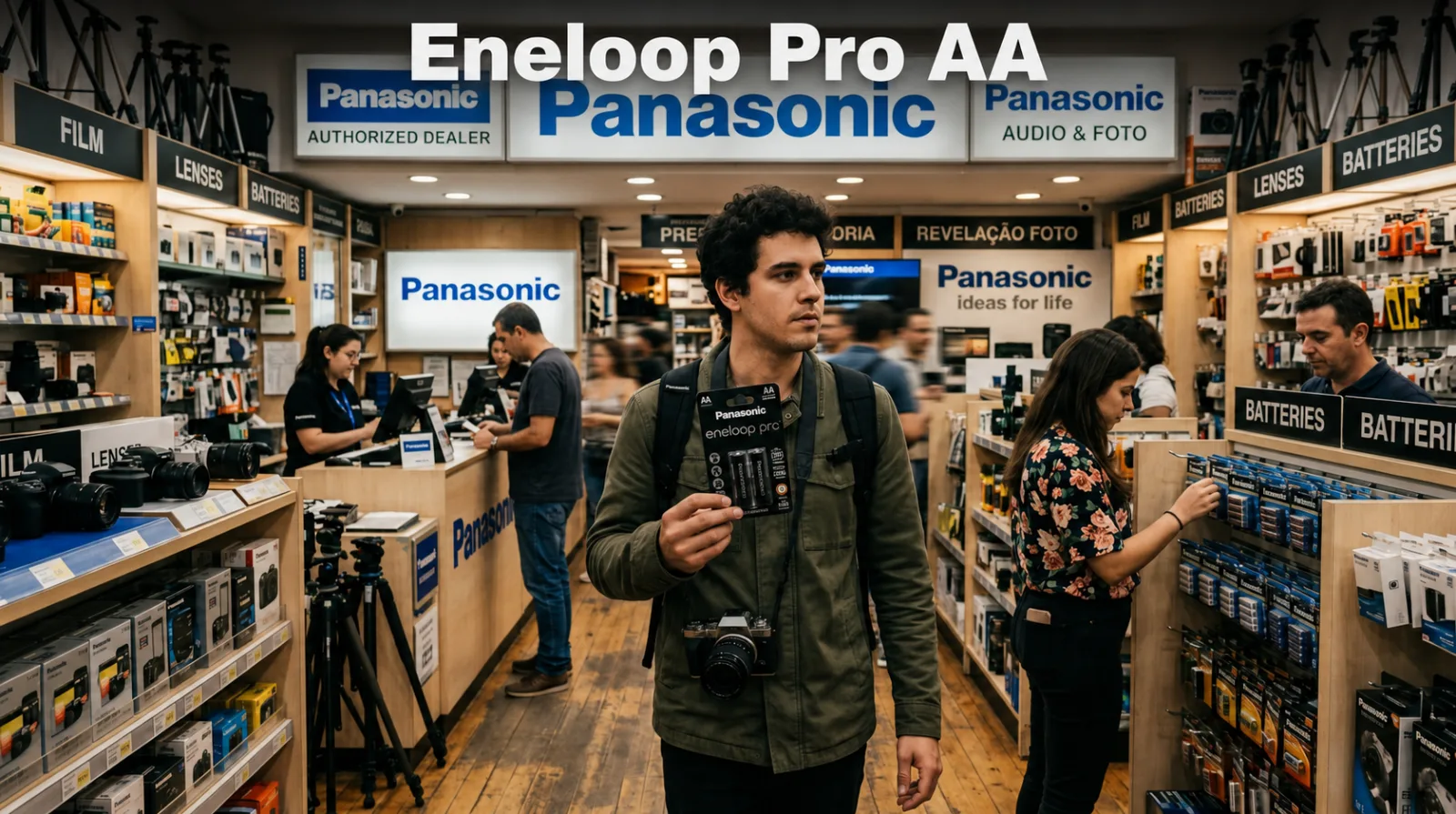 Pilha Recarregável AA Eneloop Pro cartela com 2