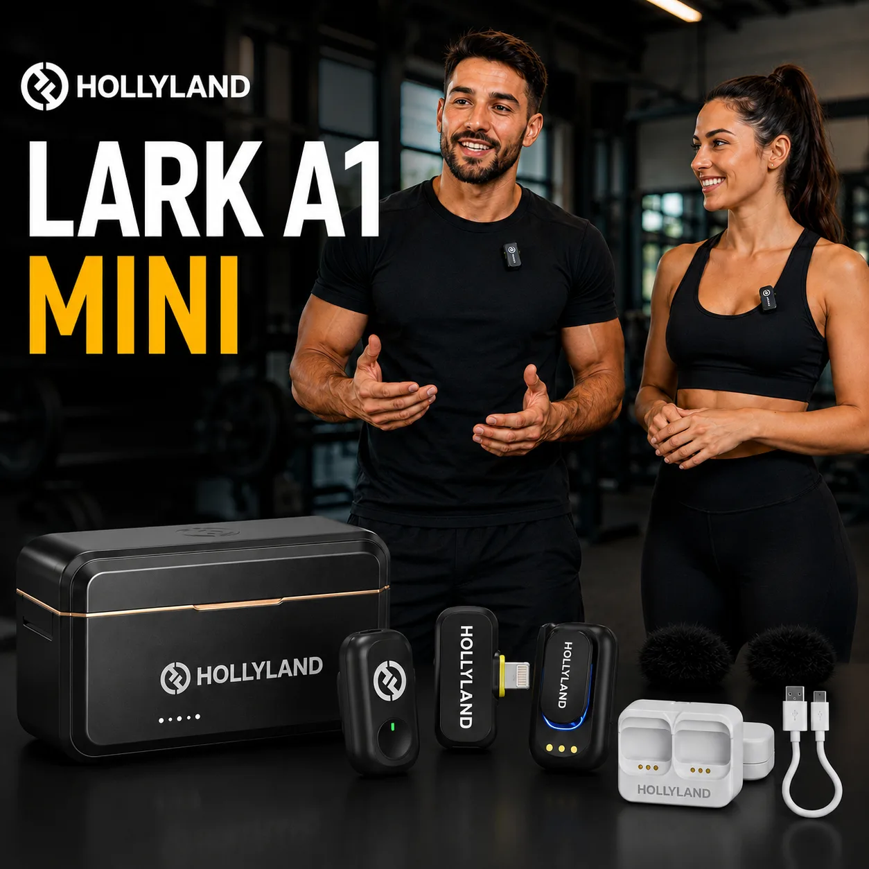 Microfone de Lapela Hollyland Lark A1 Mini Lightning