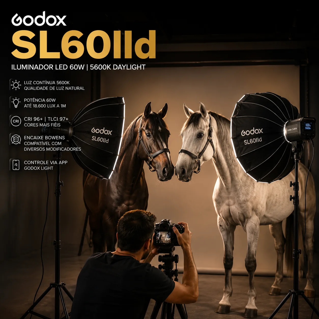 Tocha de Luz Continua Godox SL60IID