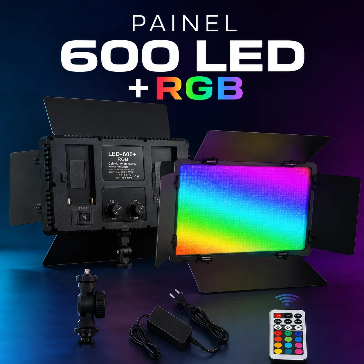 Painel de Led 600 Led Quente e Frio + RGB