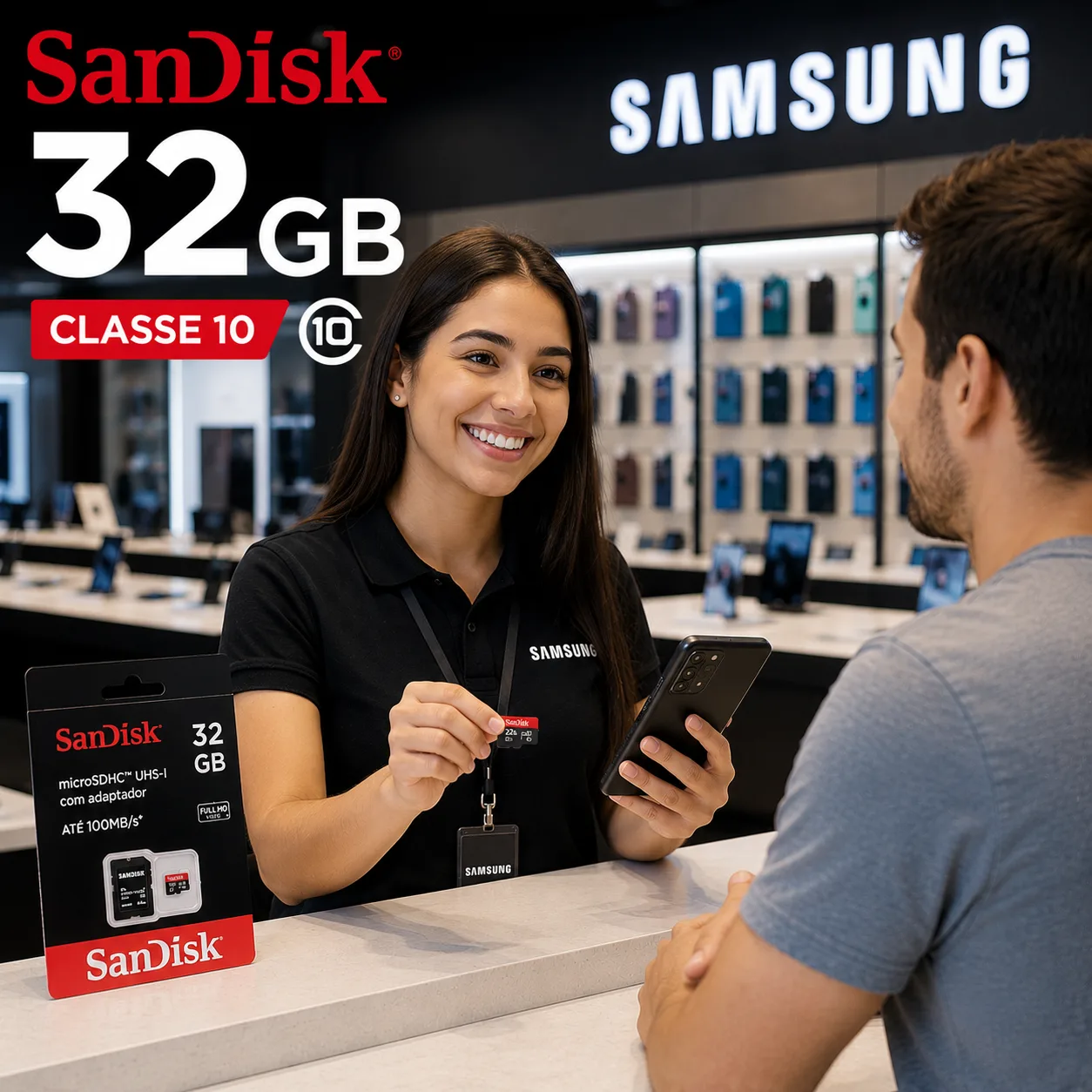Cartão de Memória Sandisk Micro SD 32gb Classe 10