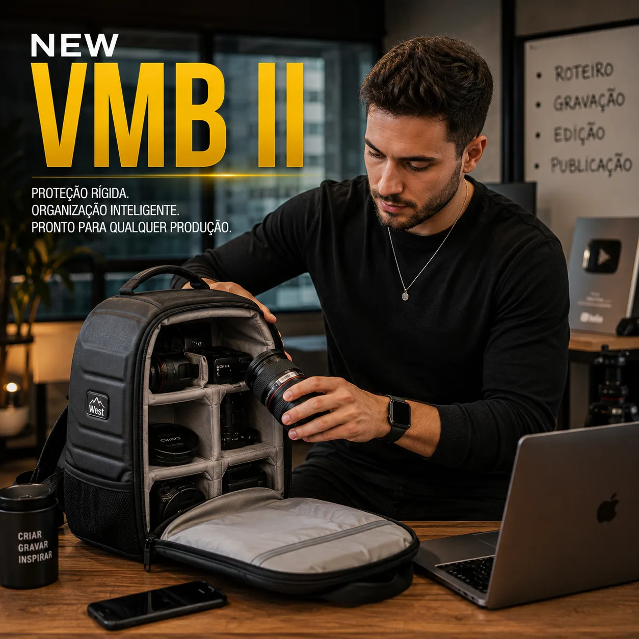 Mochila Rigida P/ Equipamentos Fotográficos New Vmb II