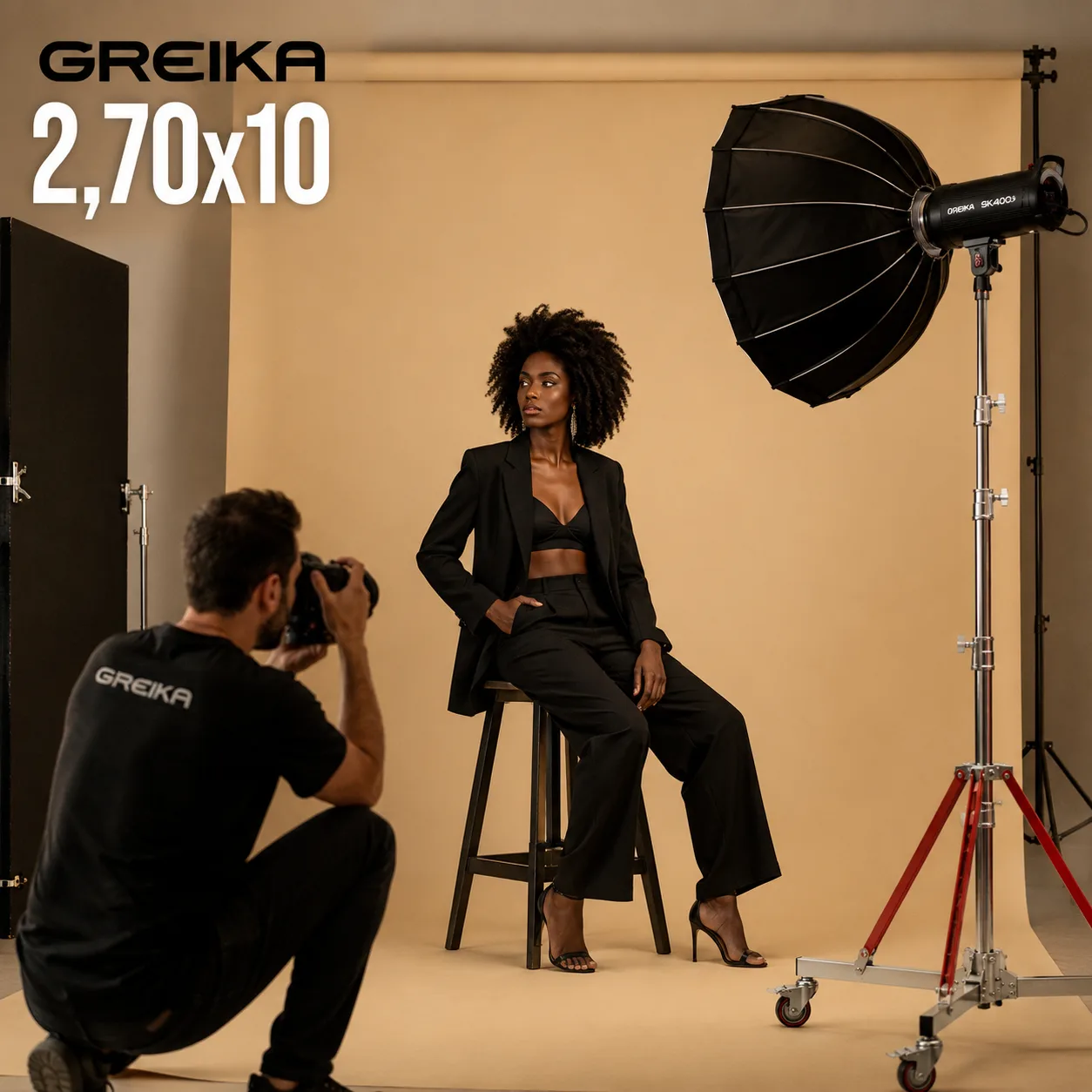 Fundo Infinito De Rolo Papel Greika 2,70x10m Cor Bege Claro