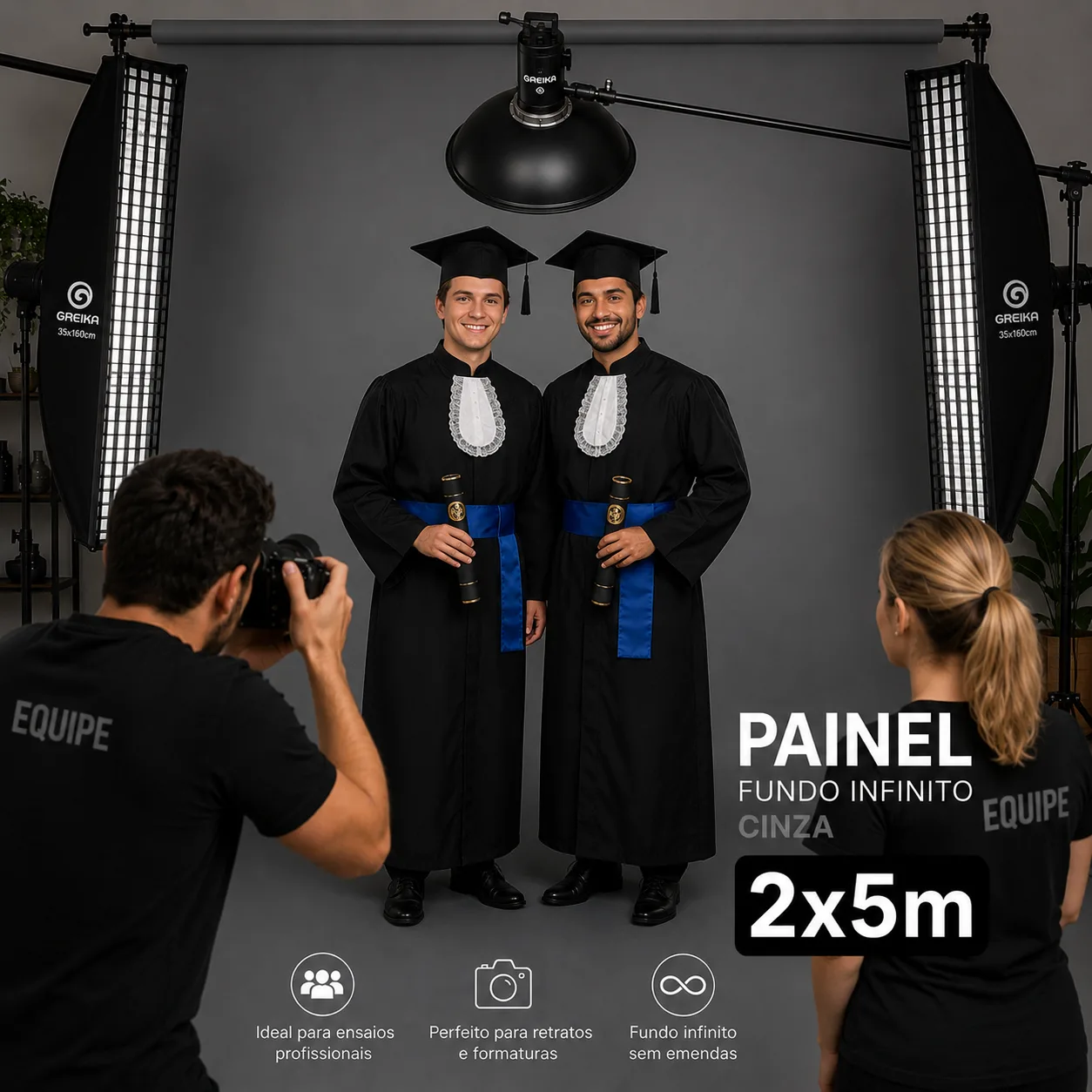 Rolo de Papel para Fundo Infinito Cinza Claro 2x5m Painel