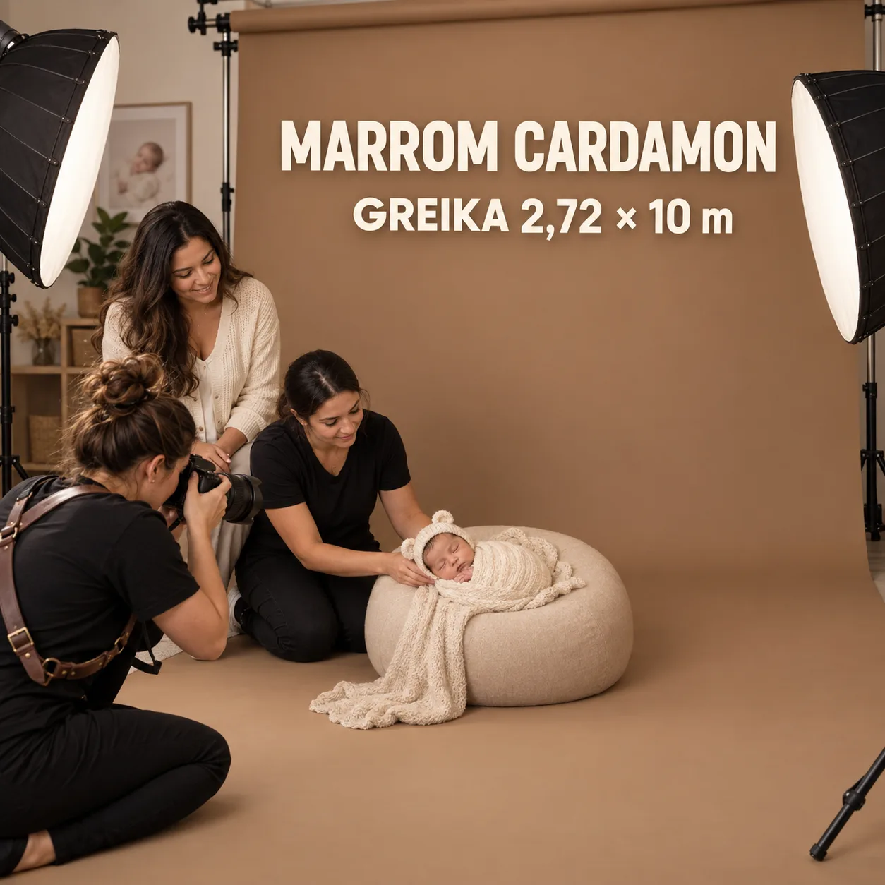 Rolo de Papel para Fundo Infinito Marrom Cardamon 2.72x10m Greika