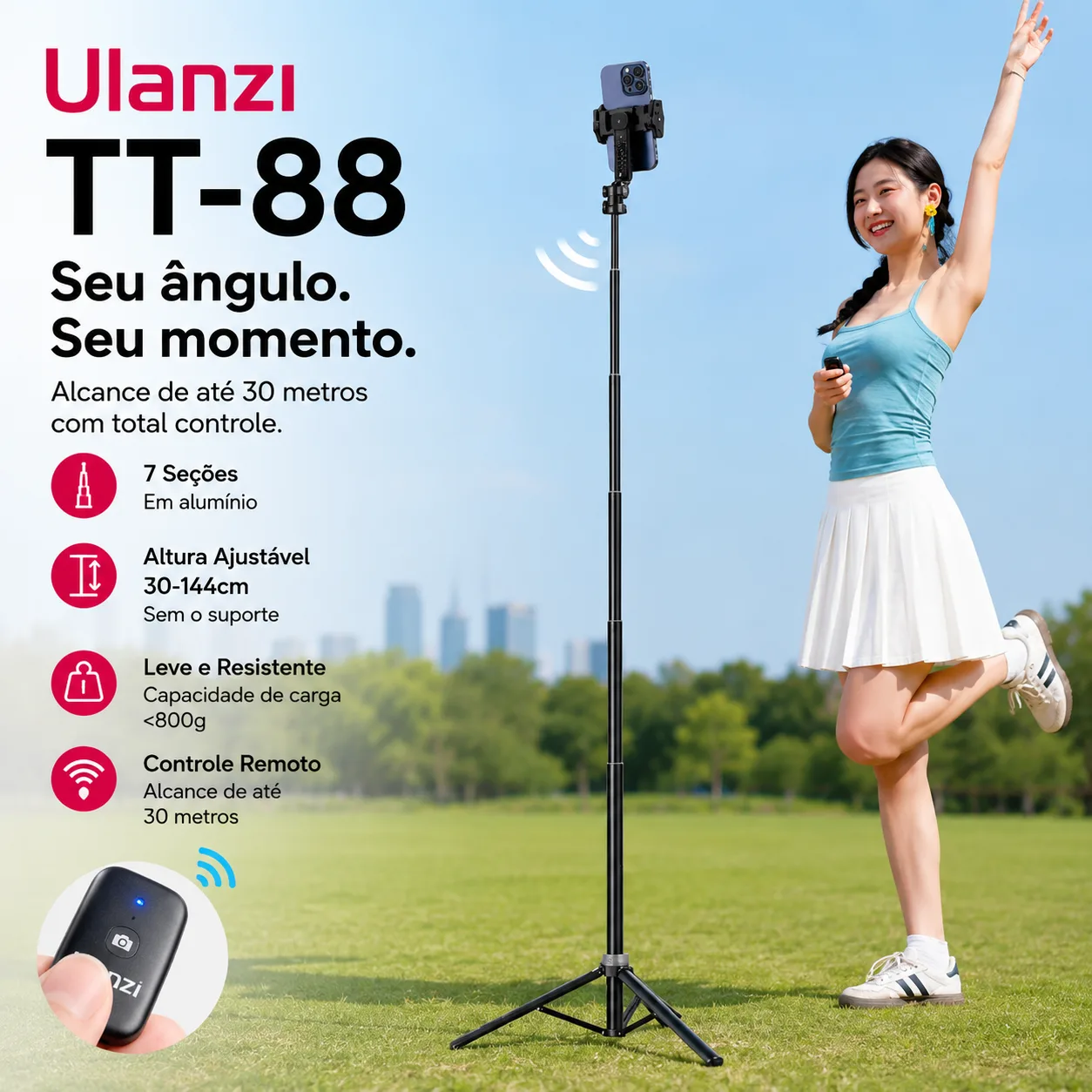 Tripé Magnético Para Selfies Ulanzi Tt88